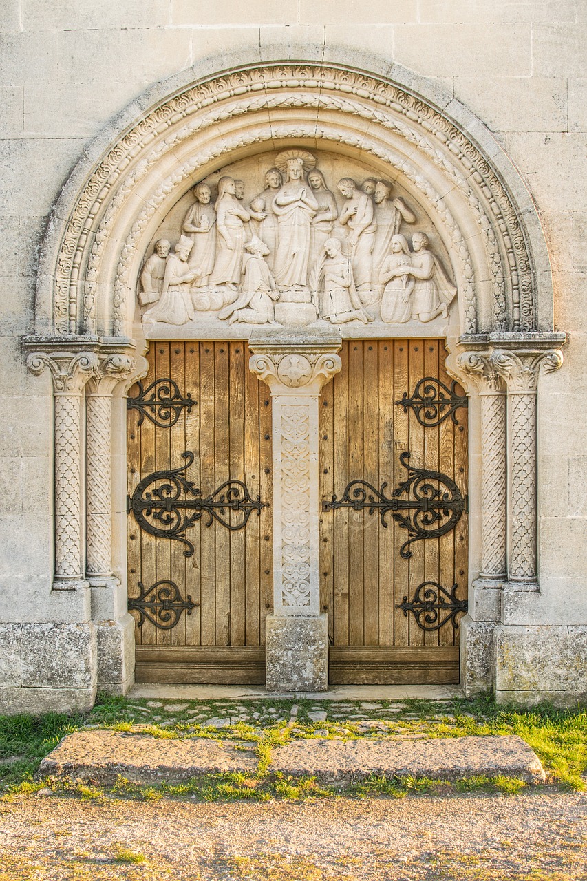 door, chateau, pierre
